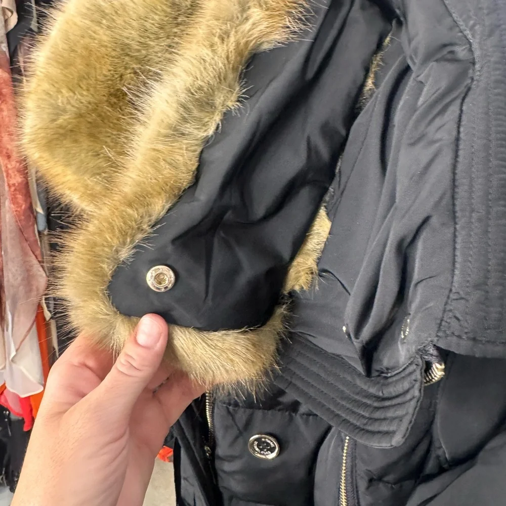 Michael Kors Black Puffer Jacket with Fur Trim - Picture 7 of 10